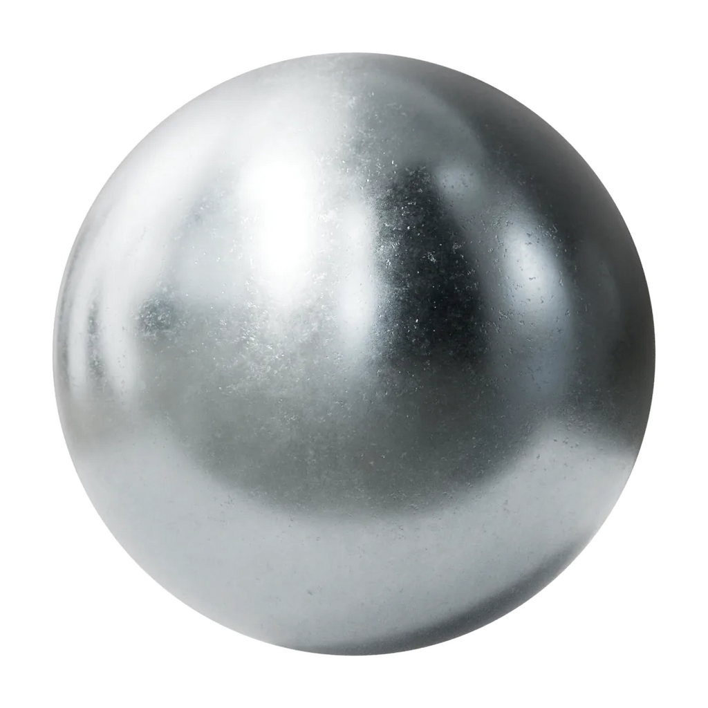 As Cast Zinc Metal PBR Texture - Sphere Swatch Preview | Superellipse