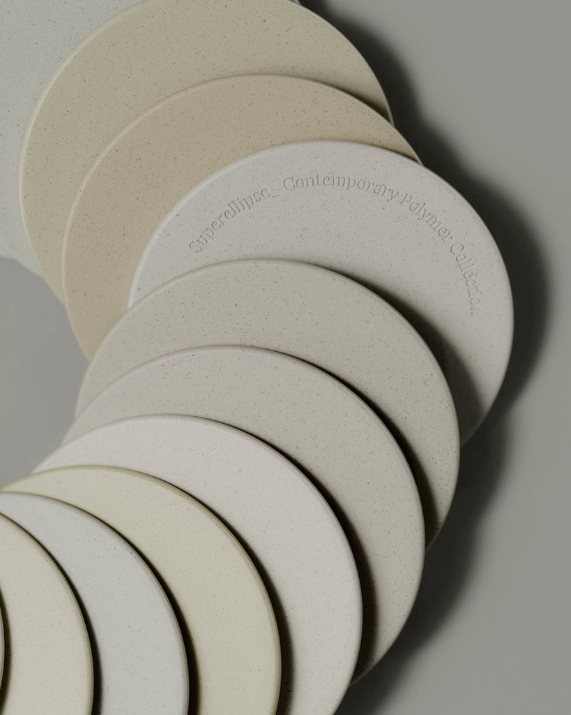 Fine Brown Speckled Cream Plastic PBR Texture - Example Scene Visualization | Superellipse