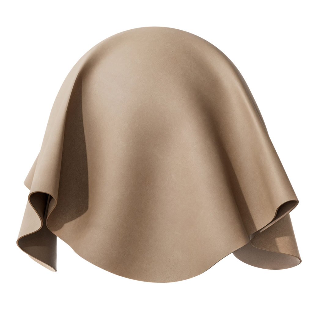 Raw Leather Suede Side Tan PBR Texture - Sphere Swatch Preview | Superellipse