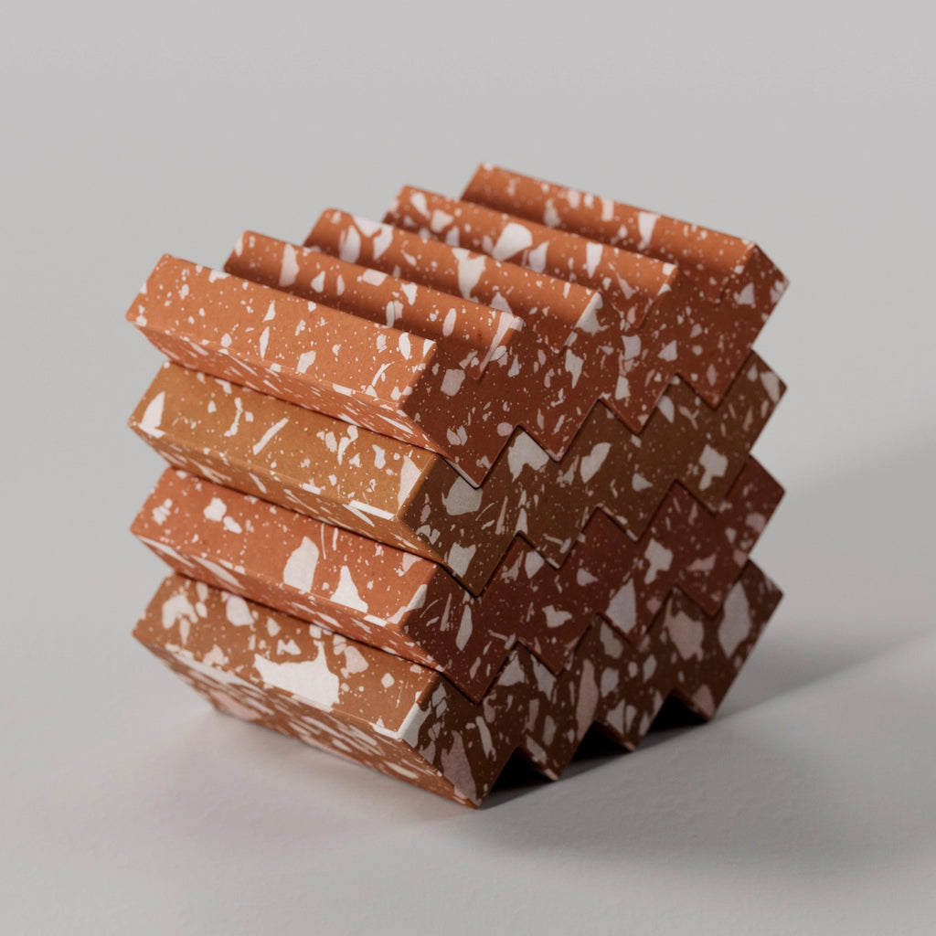 Red Ceramic Terrazzo Light Aggregates PBR Texture - Example Scene Visualization | Superellipse