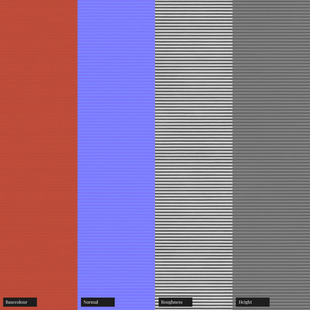 3D Printed Plastic Linear Grooves PBR Texture - Example Scene Visualization | Superellipse