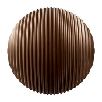 Pleated Copper Metal 3D Panel PBR Texture - Sphere Swatch Preview | Superellipse