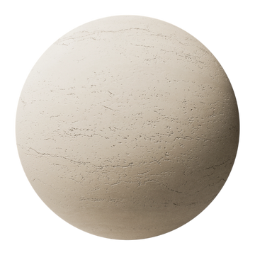 Matte Fine Travertine Unfilled PBR Texture - Sphere Swatch Preview | Superellipse