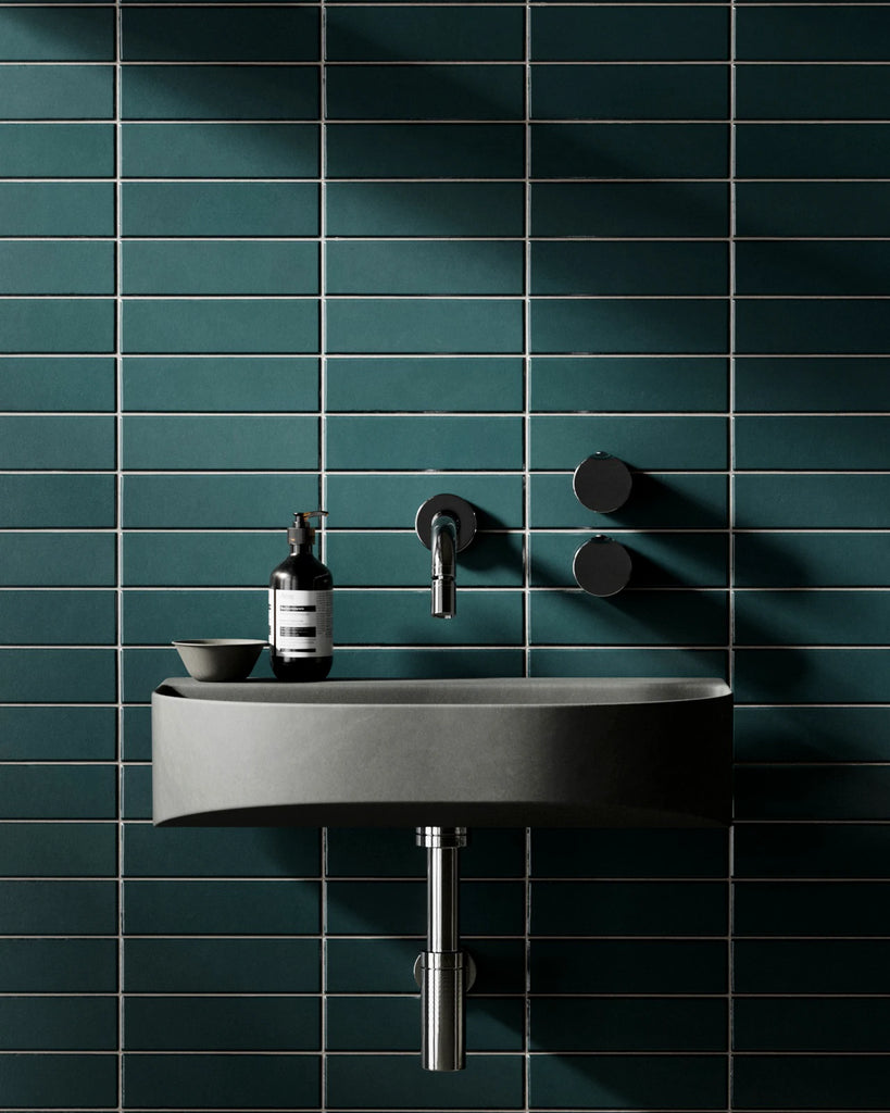 Stacked Matte Racing Green Tile PBR Texture - Example Scene Visualization | Superellipse