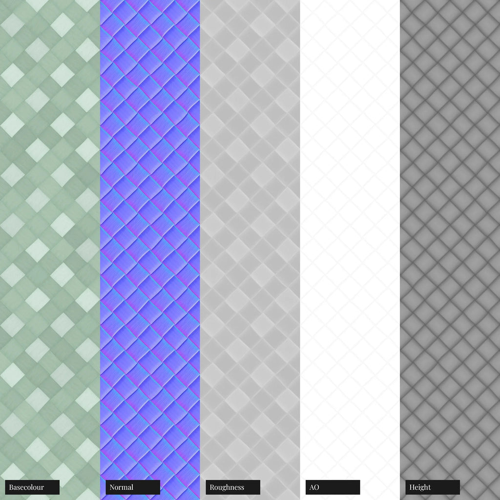 Green iMac Nylon Braided Cord PBR Texture - Example Scene Visualization | Superellipse