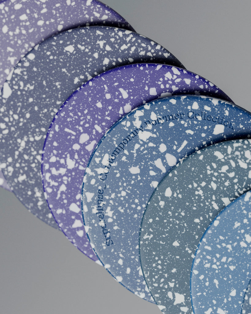 Prussian Blue Terrazzo Plastic PBR Texture - Example Scene Visualization | Superellipse