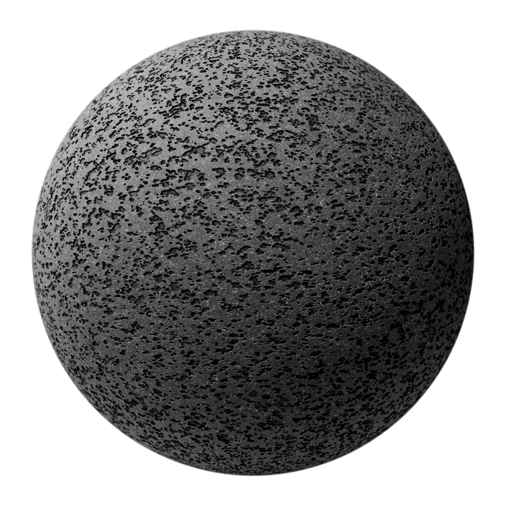 Volcanic Basalt Stone Dark PBR Texture - Sphere Swatch Preview | Superellipse