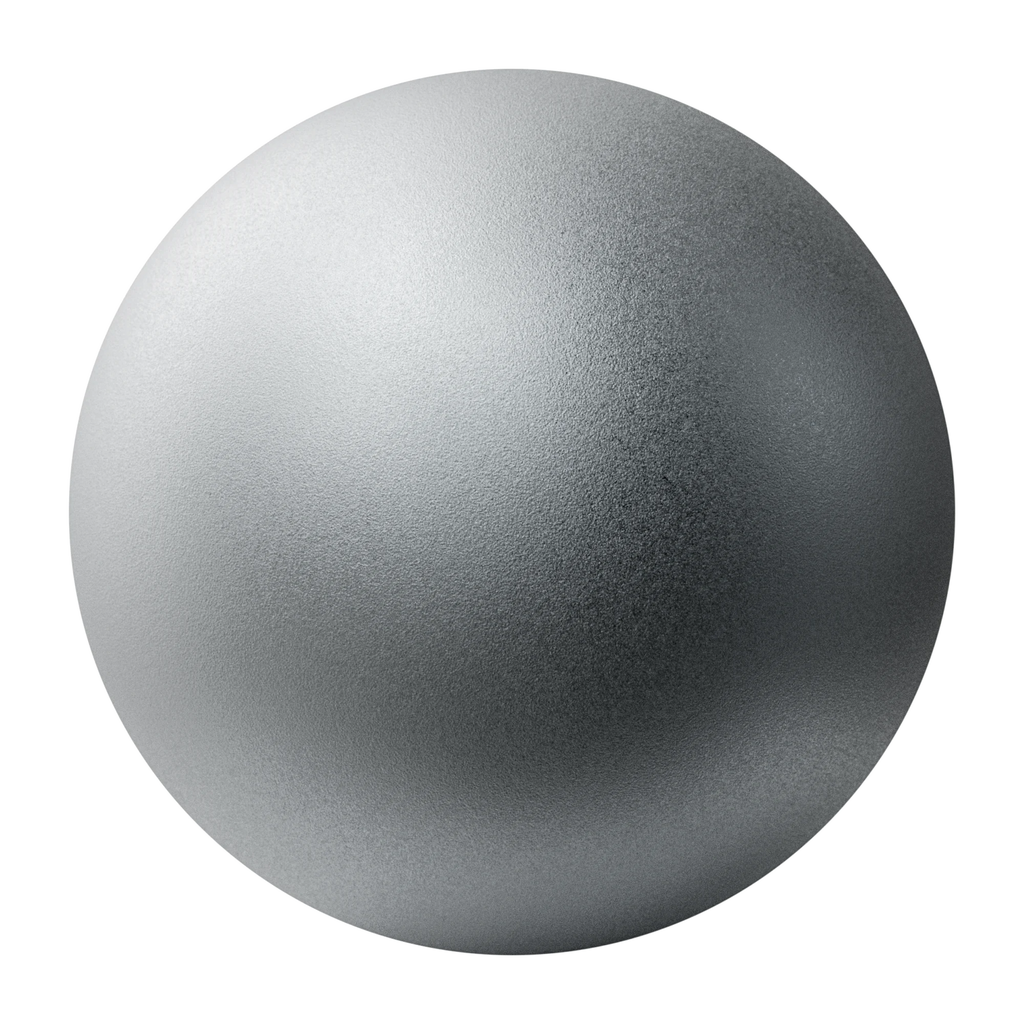 Sandblasted Matte Chrome Metal PBR Texture - Sphere Swatch Preview | Superellipse