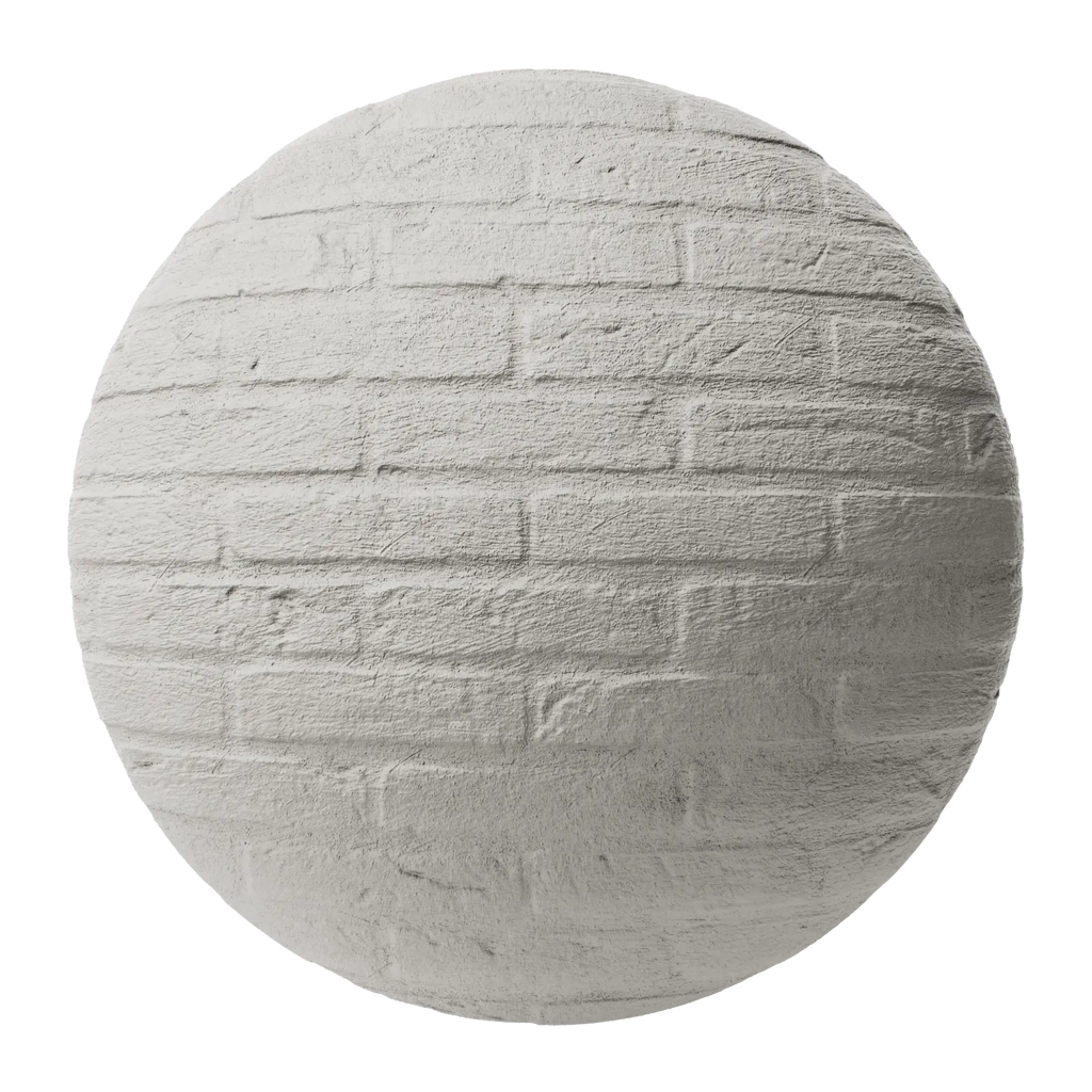 Painted Brick Wall Dove Tail PBR Texture - Sphere Swatch Preview | Superellipse