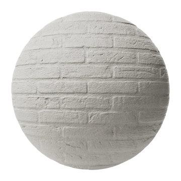 Painted Brick Wall Dove Tail PBR Texture - Sphere Swatch Preview | Superellipse