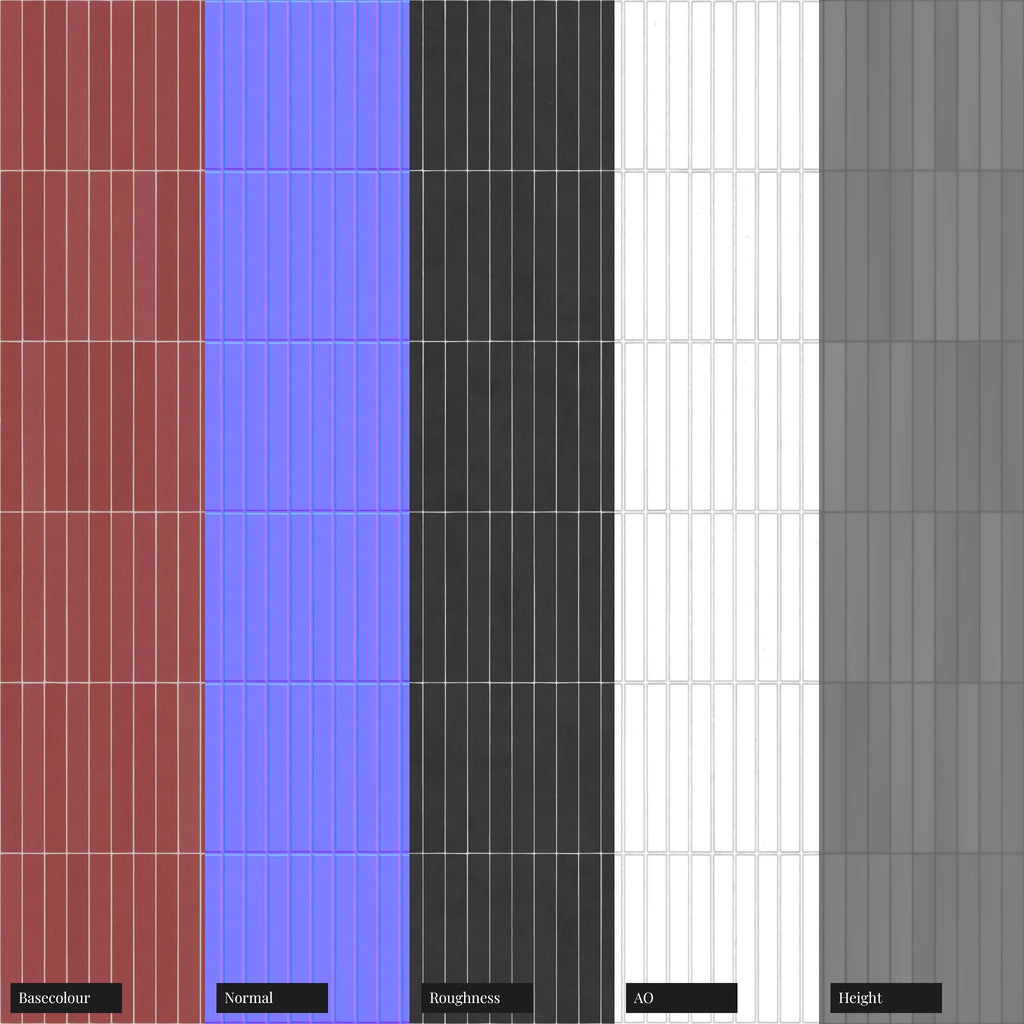 Slim Rose Velvet Matte Tile PBR Texture - Example Scene Visualization | Superellipse