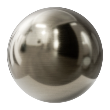 Fine Linear Brushed Nickel Metal PBR Texture - Sphere Swatch Preview | Superellipse