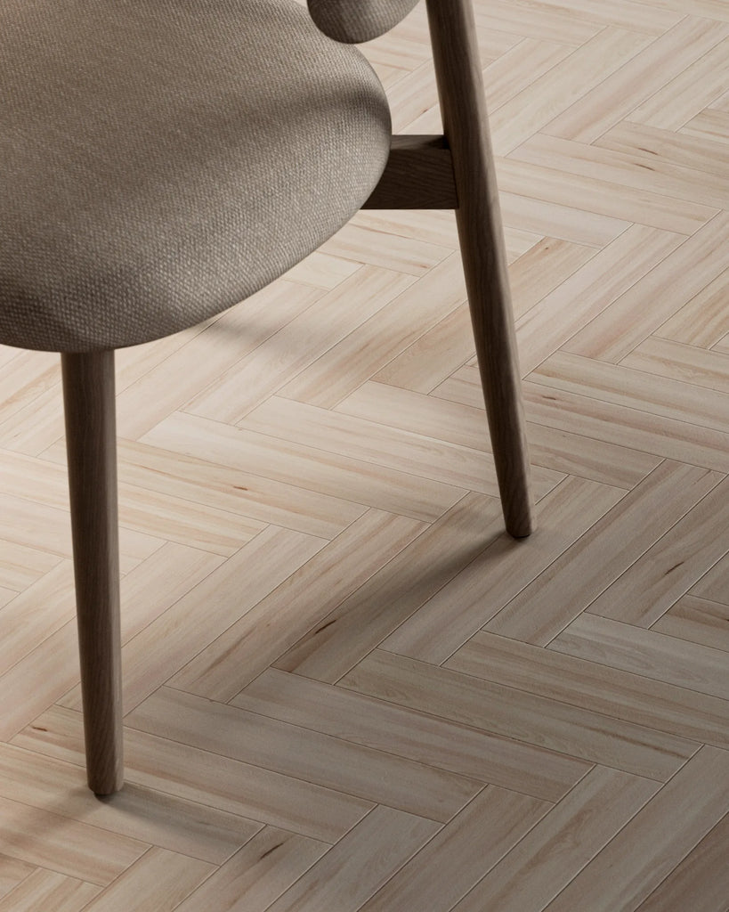 Douglas Fir Herringbone Parquet Wood Floor PBR Texture - Example Scene Visualization | Superellipse