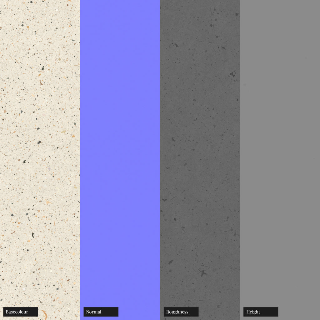 Fine Flecked Off White Bioplastic PBR Texture - Example Scene Visualization | Superellipse