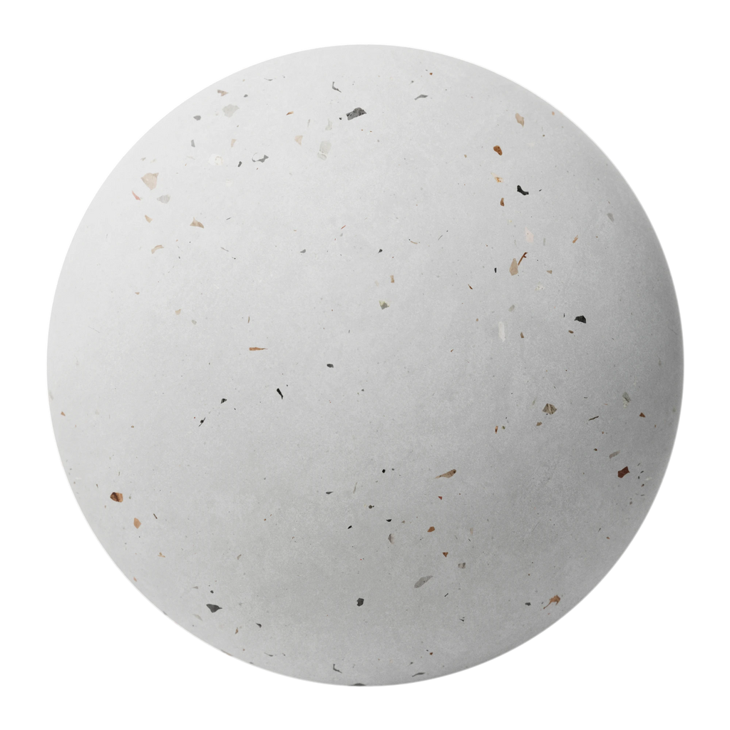 Tutti Frutti Ceramic Terrazzo Mixed Aggregates PBR Texture - Sphere Swatch Preview | Superellipse