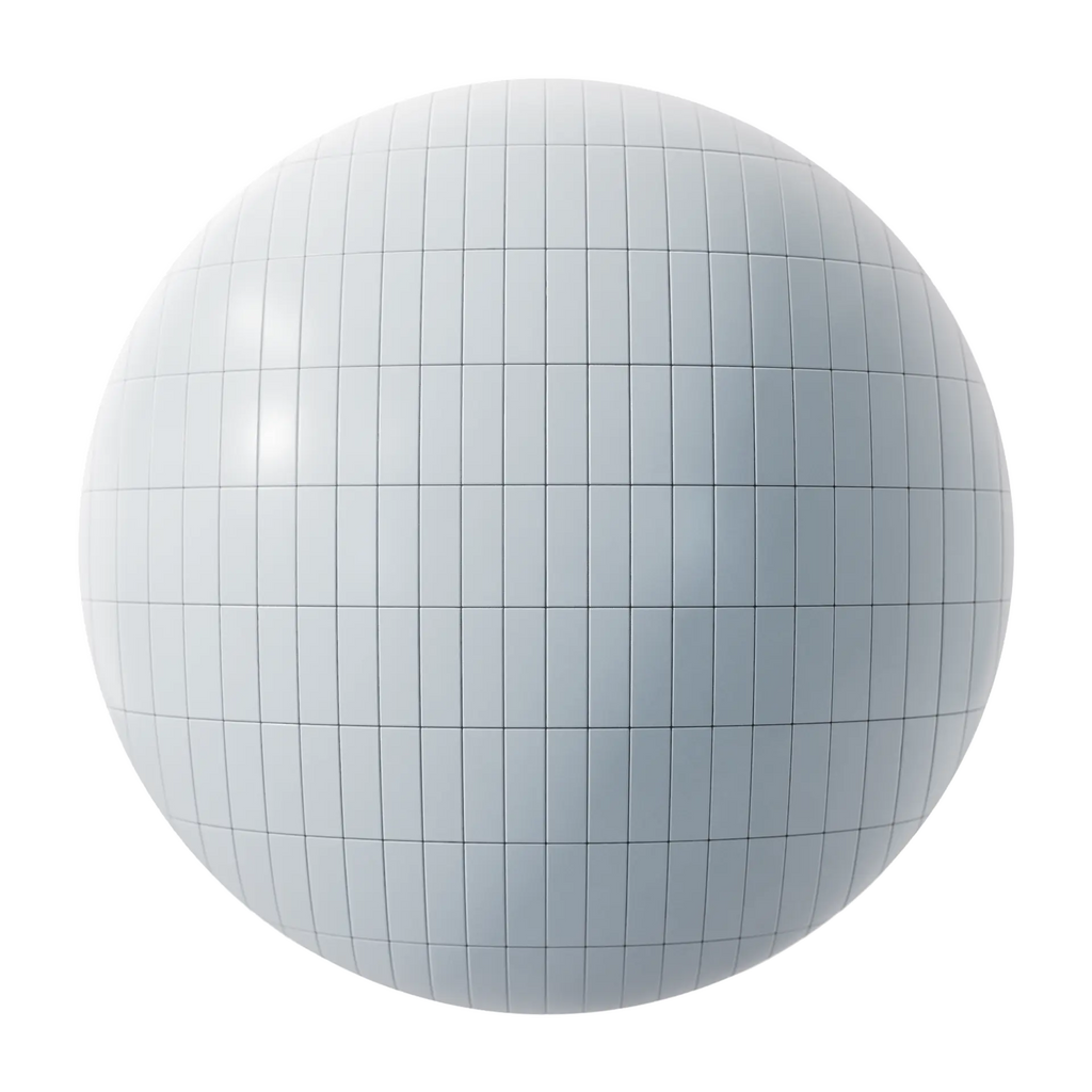 Contemporary Frost Tile Coordinated Grout PBR Texture - Sphere Swatch Preview | Superellipse