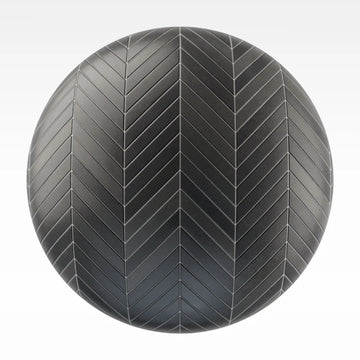 Chevron Matte Graphite Tile PBR Texture - Sphere Swatch Preview | Superellipse