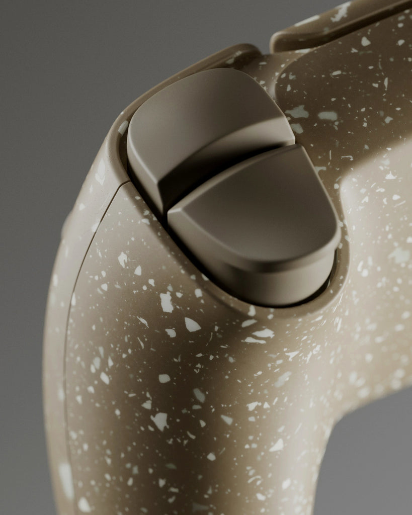 Olive Green Recycled Terrazzo Plastic PBR Texture - Example Scene Visualization | Superellipse