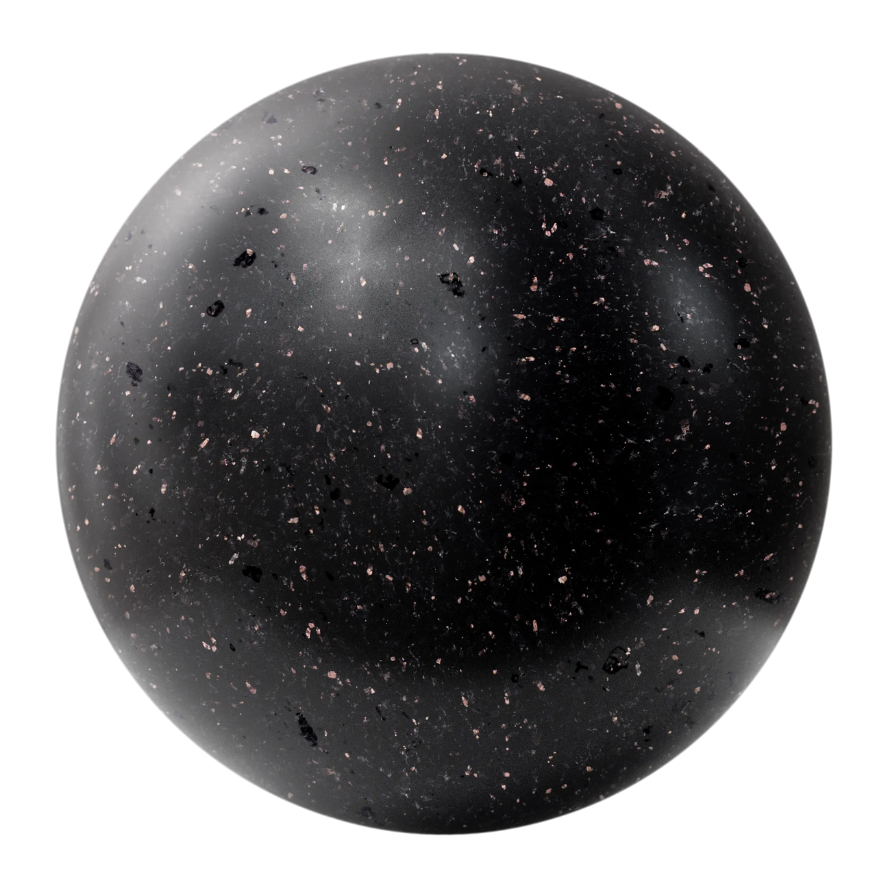 Star Galaxy Black Polished Granite Slab PBR Texture - Sphere Swatch Preview | Superellipse