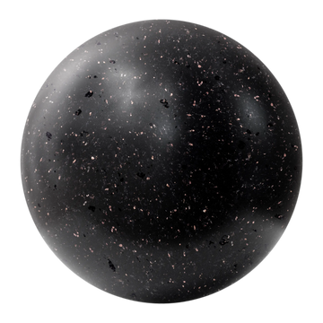 Star Galaxy Black Polished Granite Slab PBR Texture - Sphere Swatch Preview | Superellipse