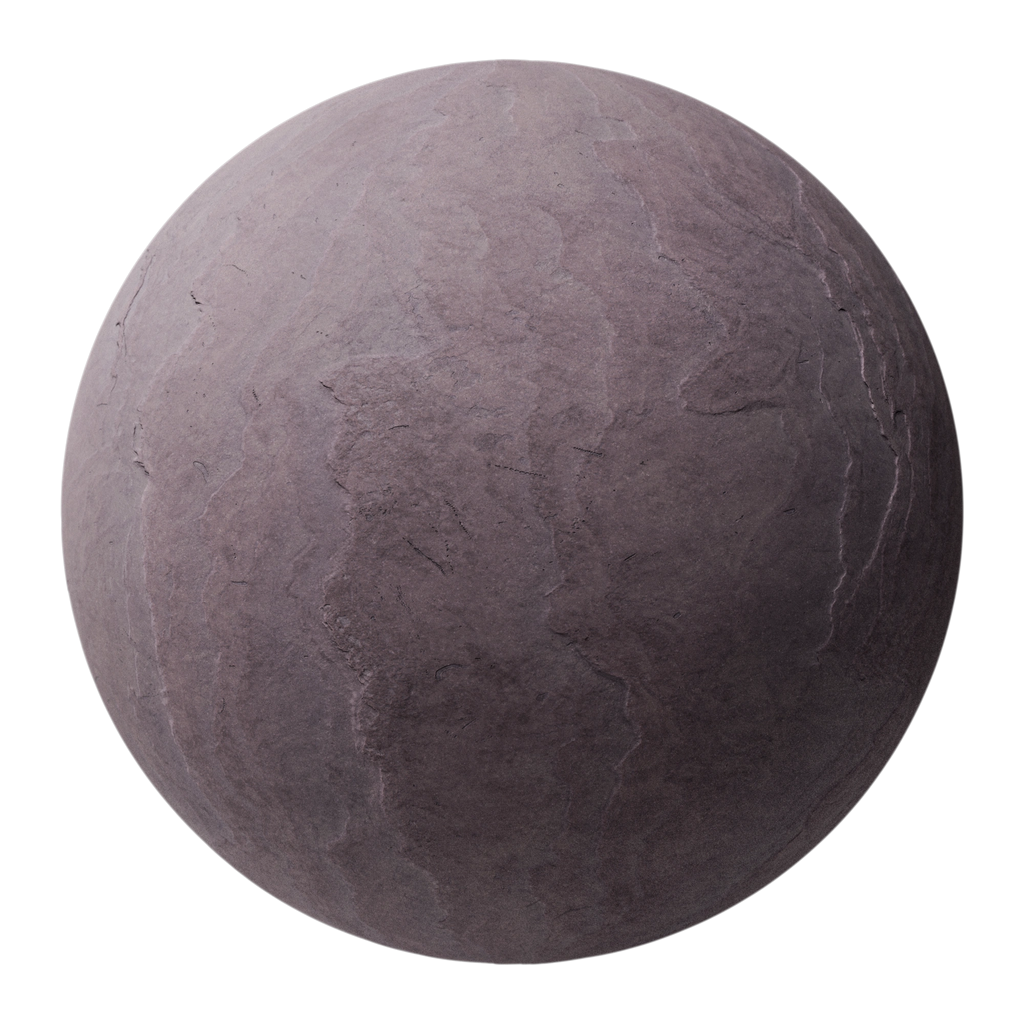 Plum Cleft Slate Stone PBR Texture - Sphere Swatch Preview | Superellipse