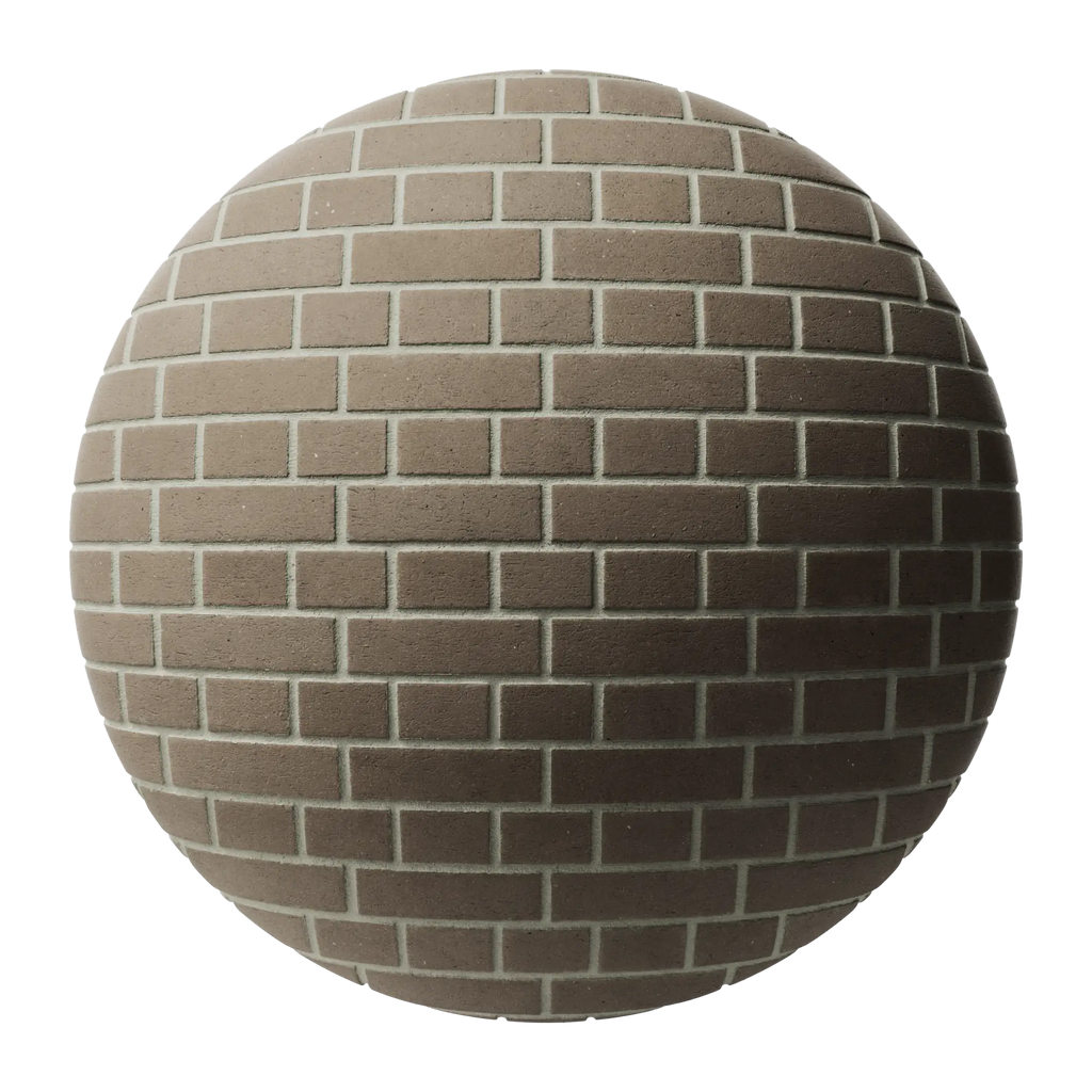 Sable Clay Smooth English Bond Brick PBR Texture - Sphere Swatch Preview | Superellipse