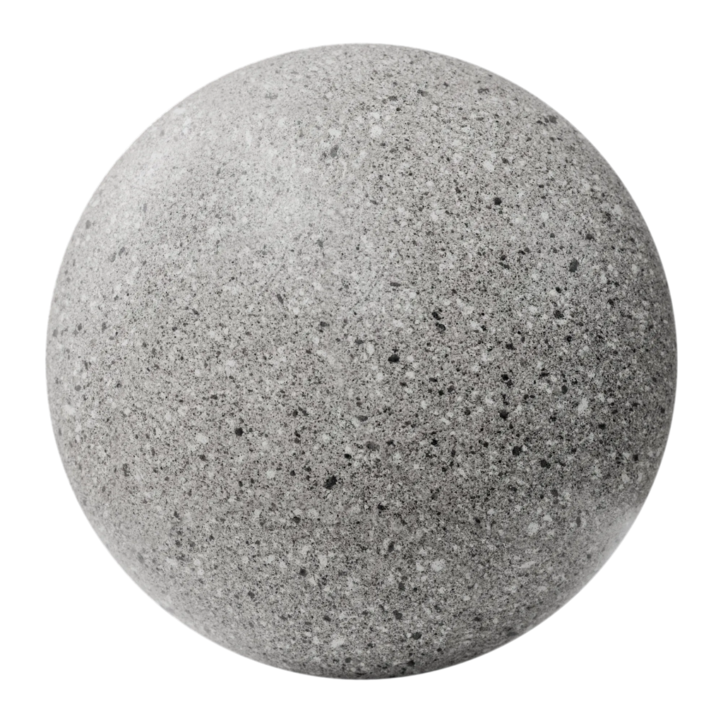 Light Ash Grey Honed Granite Slab PBR Texture - Sphere Swatch Preview | Superellipse