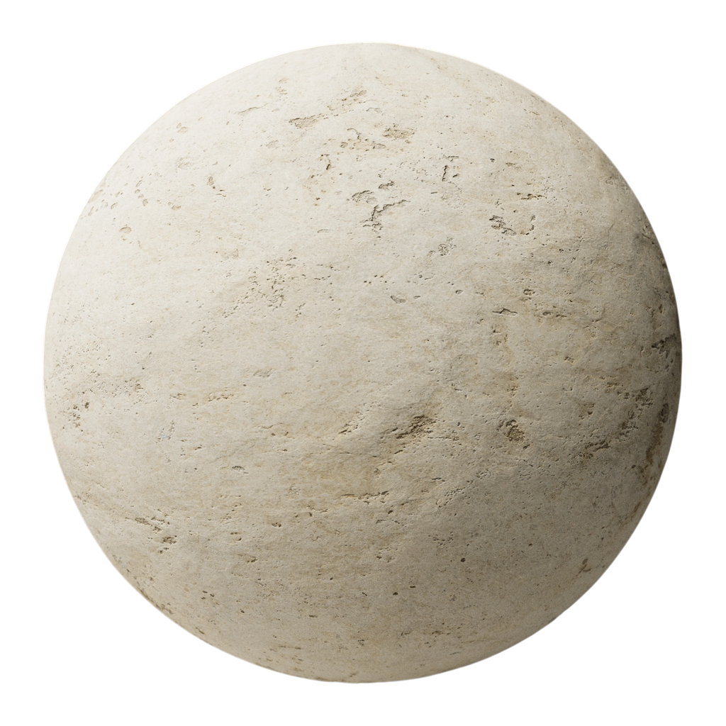 Moca Creme Natural Cut Limestone PBR Texture - Sphere Swatch Preview | Superellipse
