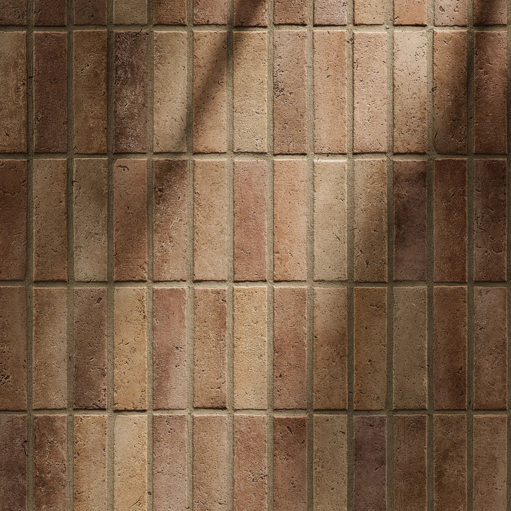 Terracotta Stacked Contemporary Brick Tiles PBR Texture - Example Scene Visualization | Superellipse