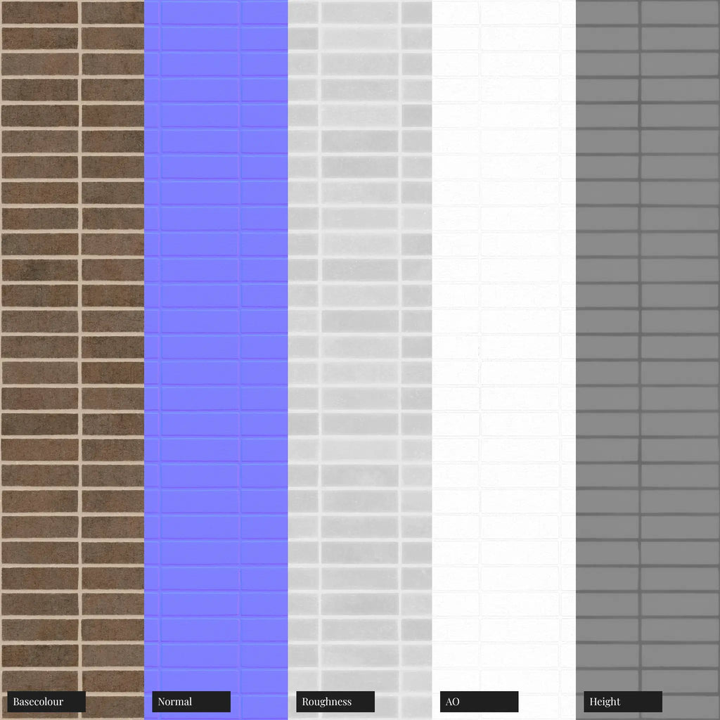 Yorkshire Clinker Wirecut Brick Stack Bond PBR Texture - Example Scene Visualization | Superellipse