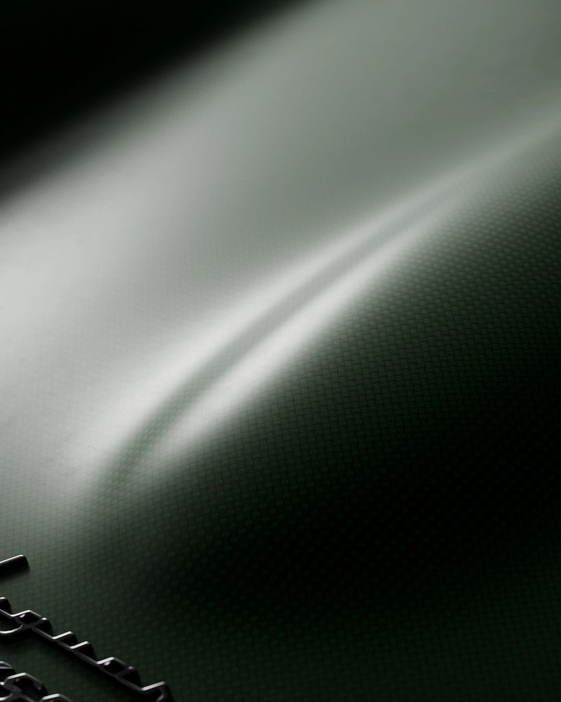 Carbon Fiber Matte Plain Weave Emerald Green PBR Texture - Example Scene Visualization | Superellipse