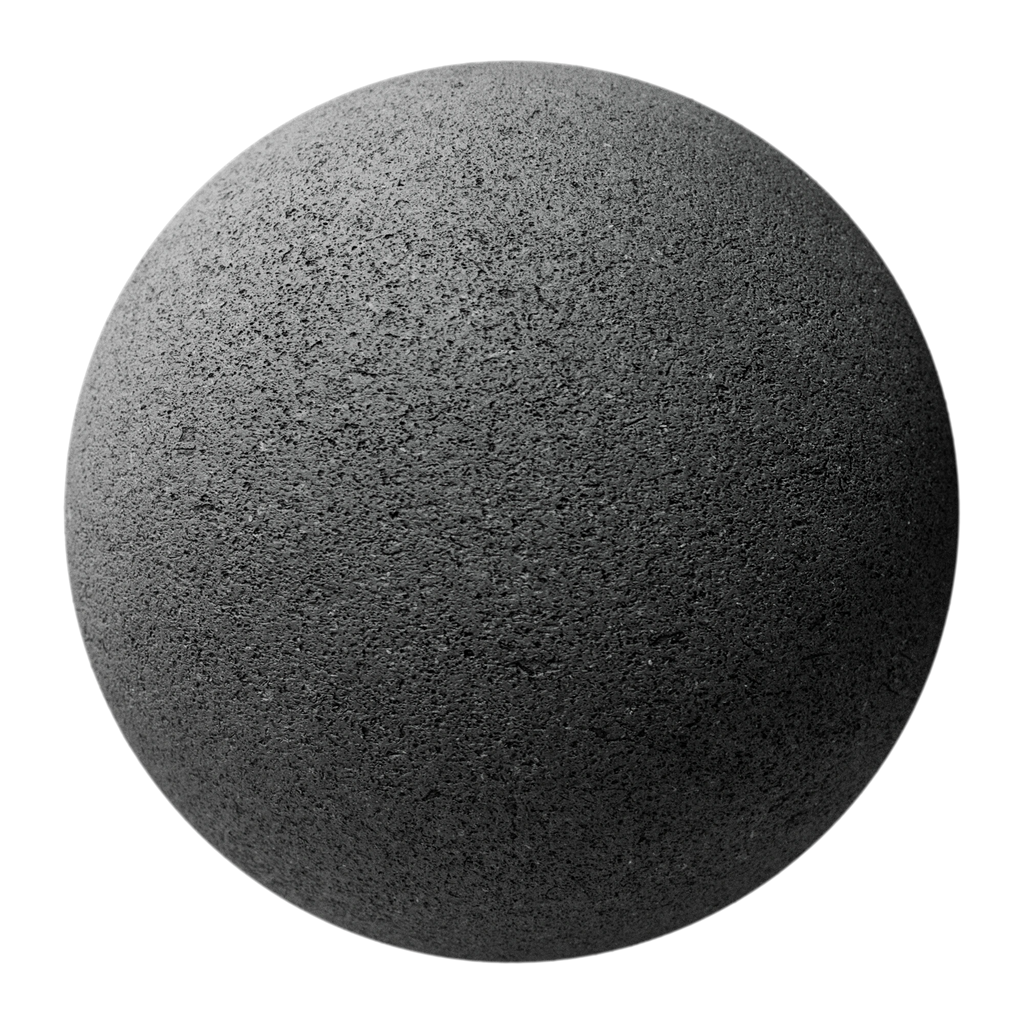 Vesicular Basalt Fine Stone Grey PBR Texture - Sphere Swatch Preview | Superellipse