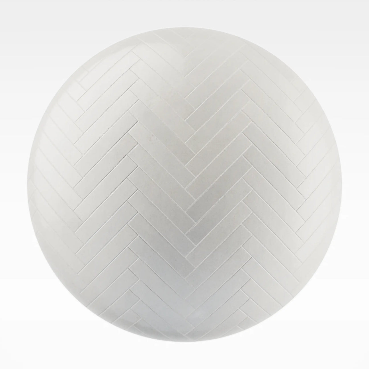 Zellige Ivory Herringbone Tile PBR Texture - Sphere Swatch Preview | Superellipse