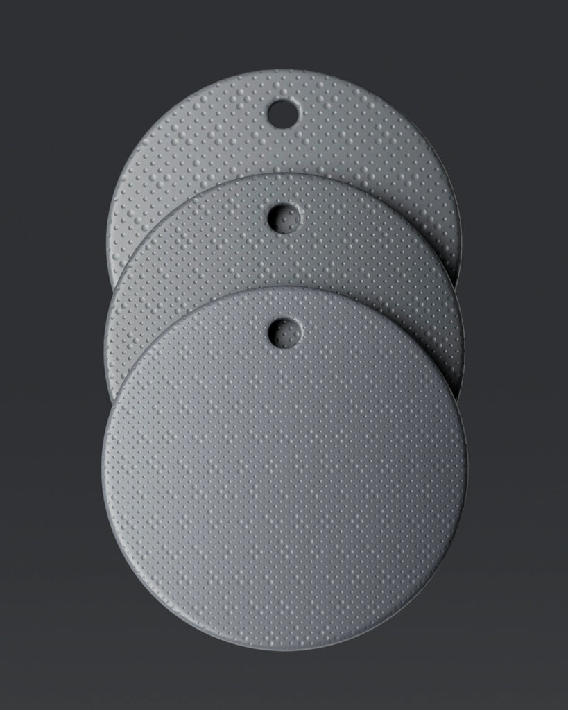Asymmetric Circle Grid Textured Plastic PBR Texture - Example Scene Visualization | Superellipse
