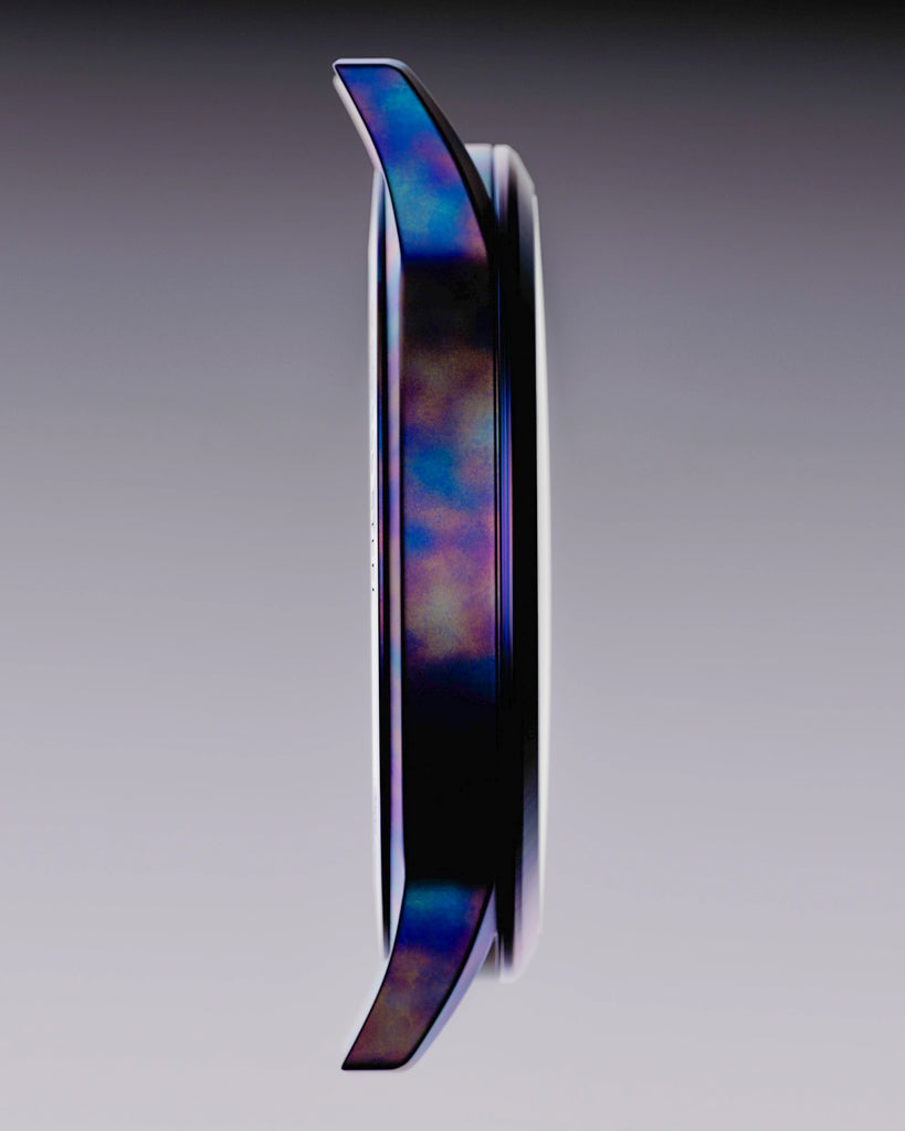 Heat Treated Titanium Hand Finished PBR Texture - Example Scene Visualization | Superellipse