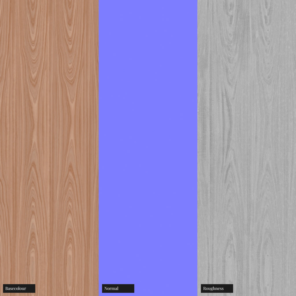 Red Oak Slip Matched Veneer Wood PBR Texture - Example Scene Visualization | Superellipse