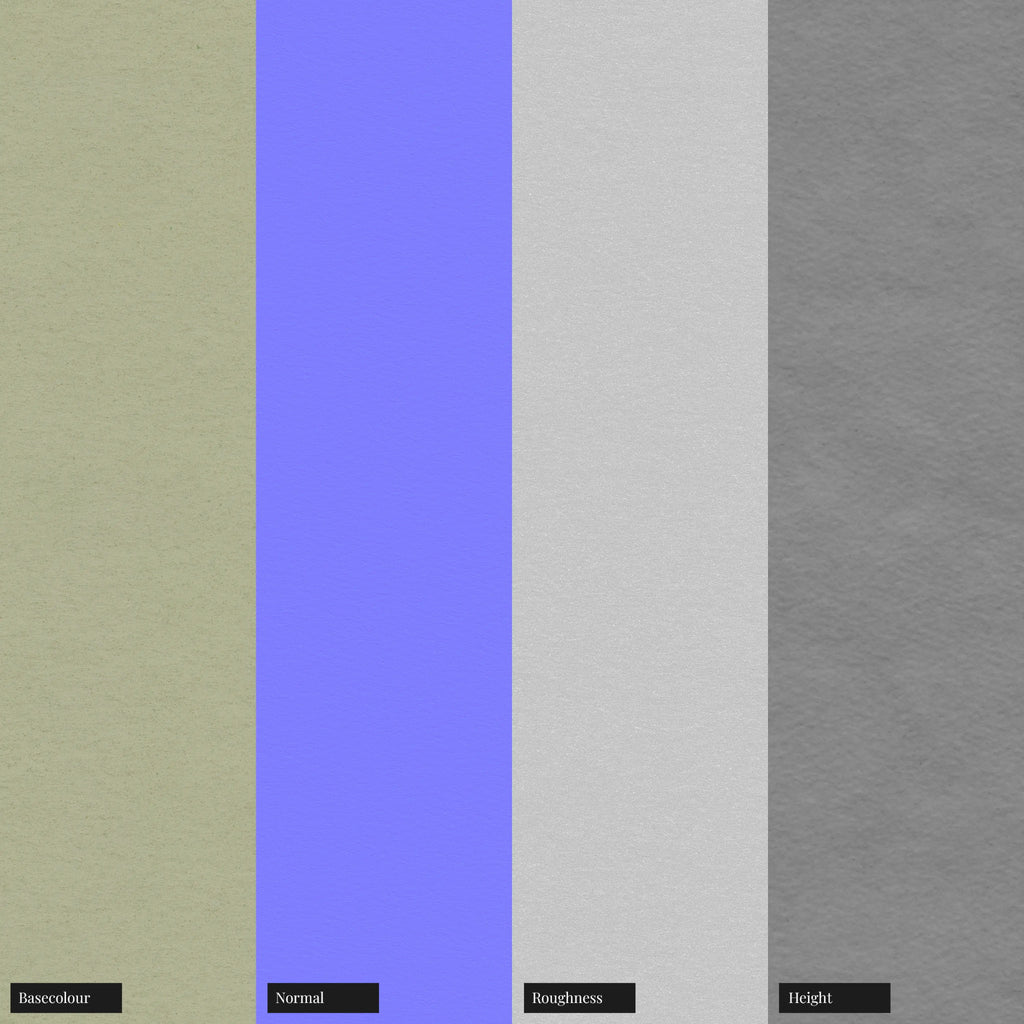 Kitakata Green Japanese Washi Paper PBR Texture - Example Scene Visualization | Superellipse