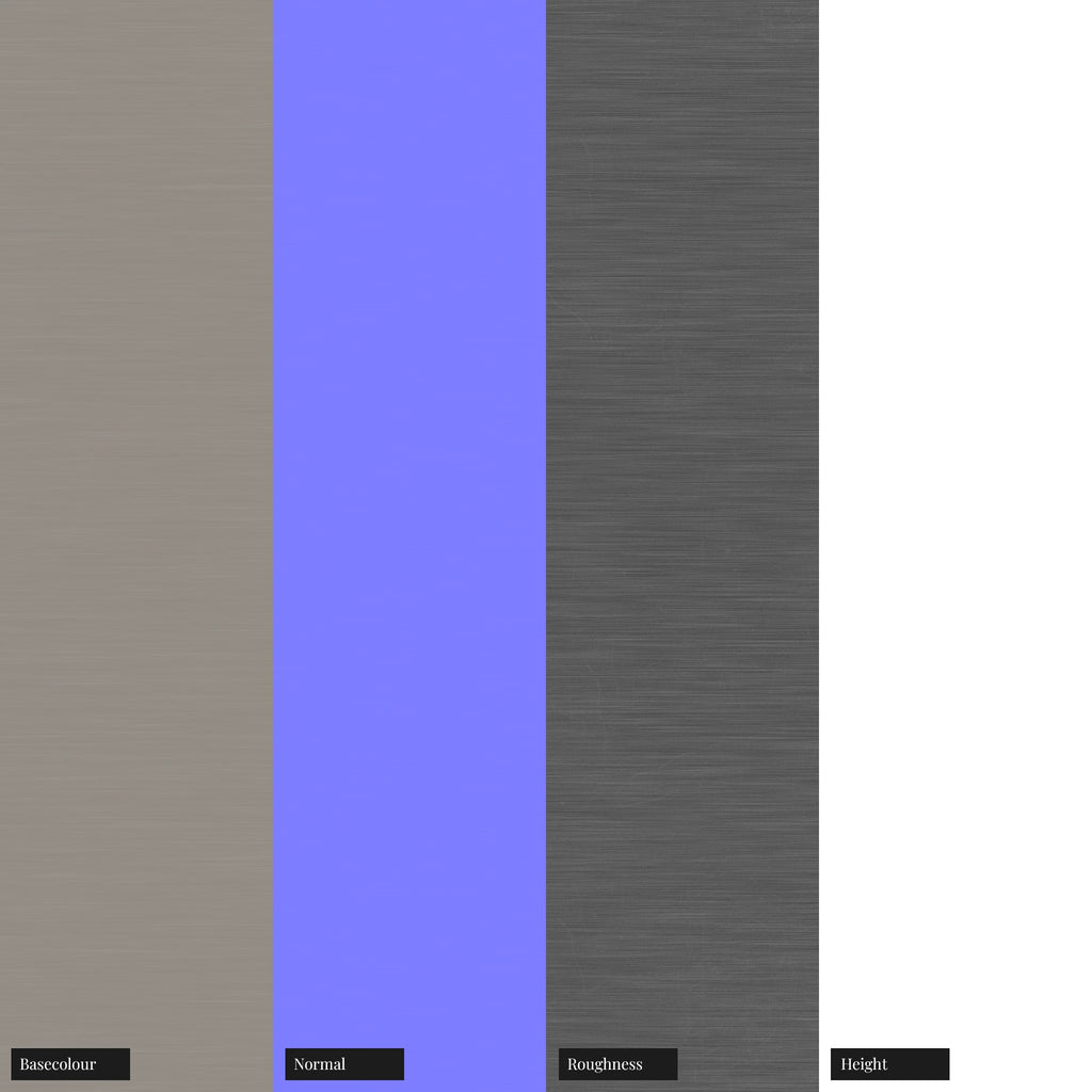 Buffed Linear Brushed Titanium Metal PBR Texture - Example Scene Visualization | Superellipse