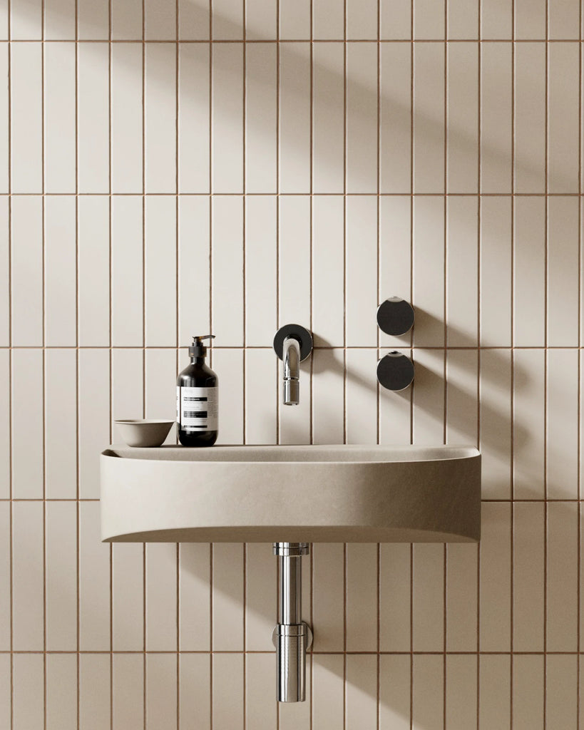 Contemporary Vanilla Tile Coordinated Grout PBR Texture - Example Scene Visualization | Superellipse