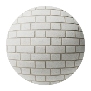 White Ash Specked Flemish Bond Brick PBR Texture - Sphere Swatch Preview | Superellipse