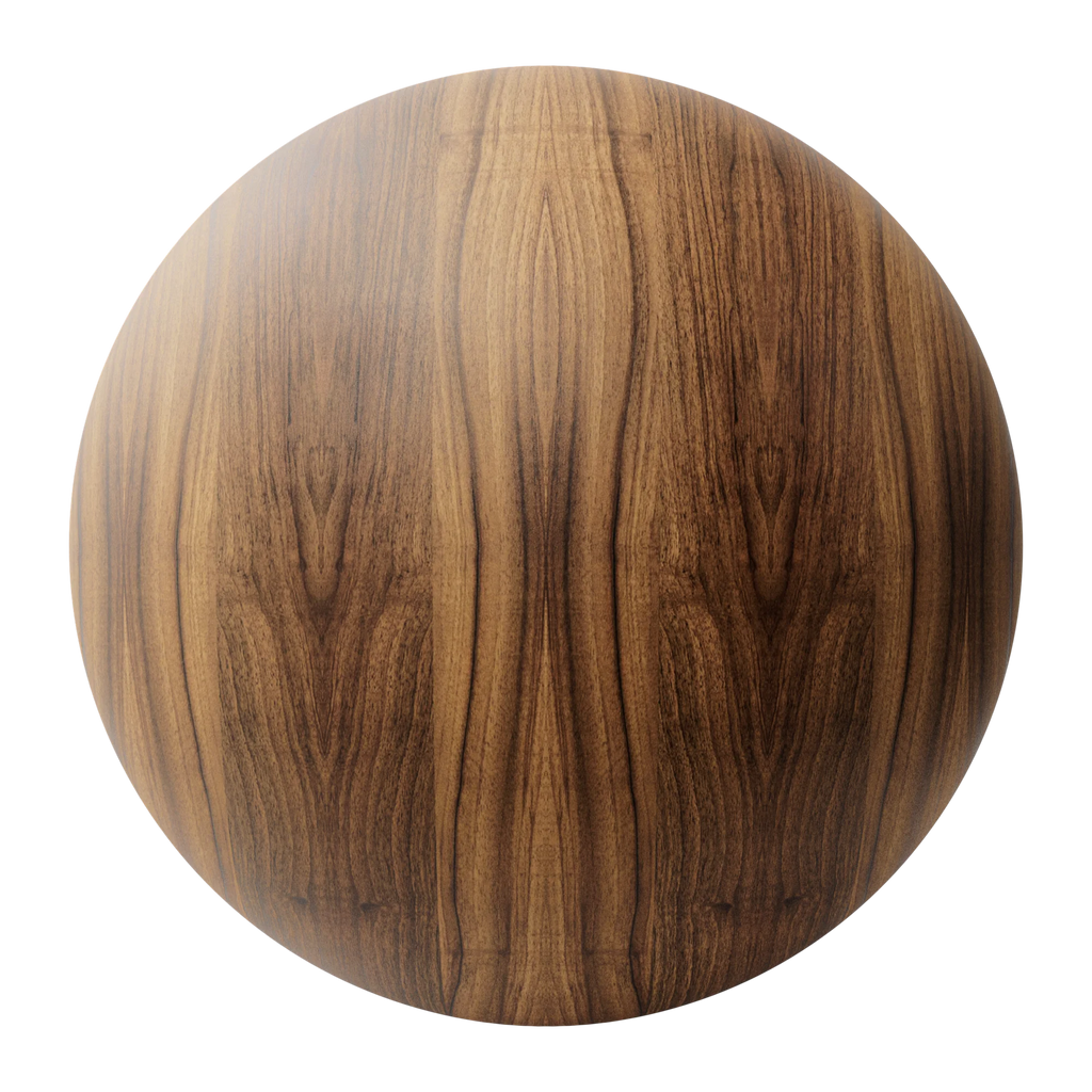Teak Wood Veneer Book Matched Natural Finish PBR Texture - Sphere Swatch Preview | Superellipse