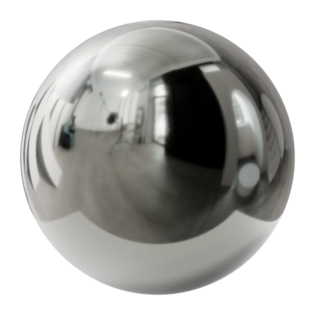 Polished Tungsten Metal PBR Texture - Sphere Swatch Preview | Superellipse