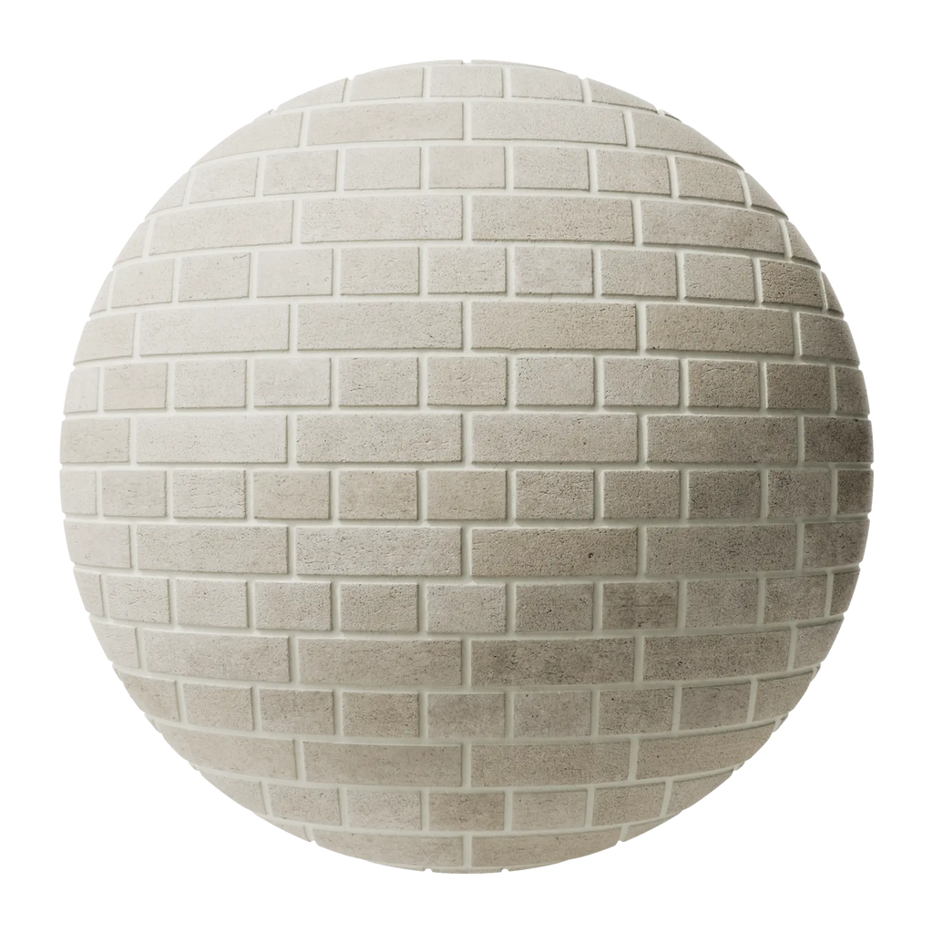 Palebrook Smooth English Bond Architectural Brick PBR Texture - Sphere Swatch Preview | Superellipse